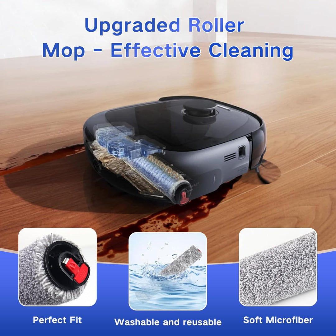 E25 Zubehör Ersatz für Eufy E25 Omni Staubsauger, ZubehörSet beinhaltet 1 Hauptbürste, 1 Rollmopp, 4