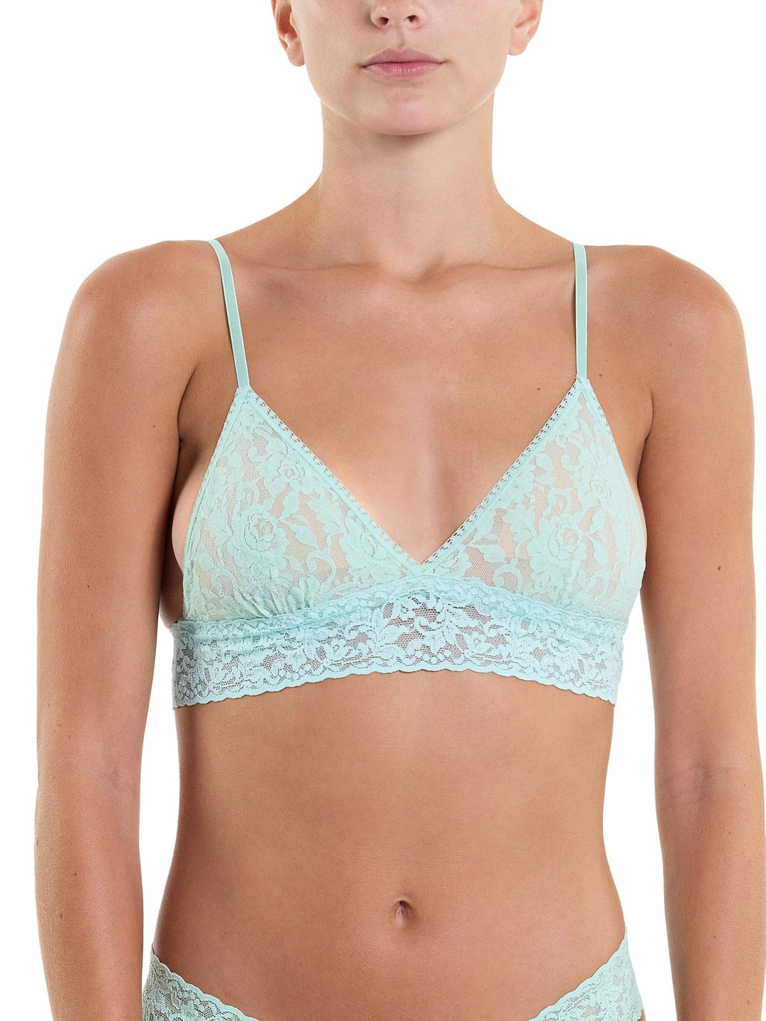 hanky panky Triangle Bralette - Bustier Damen, Dreieck-Bralette aus Stretch-Spitze Signature Lace, L