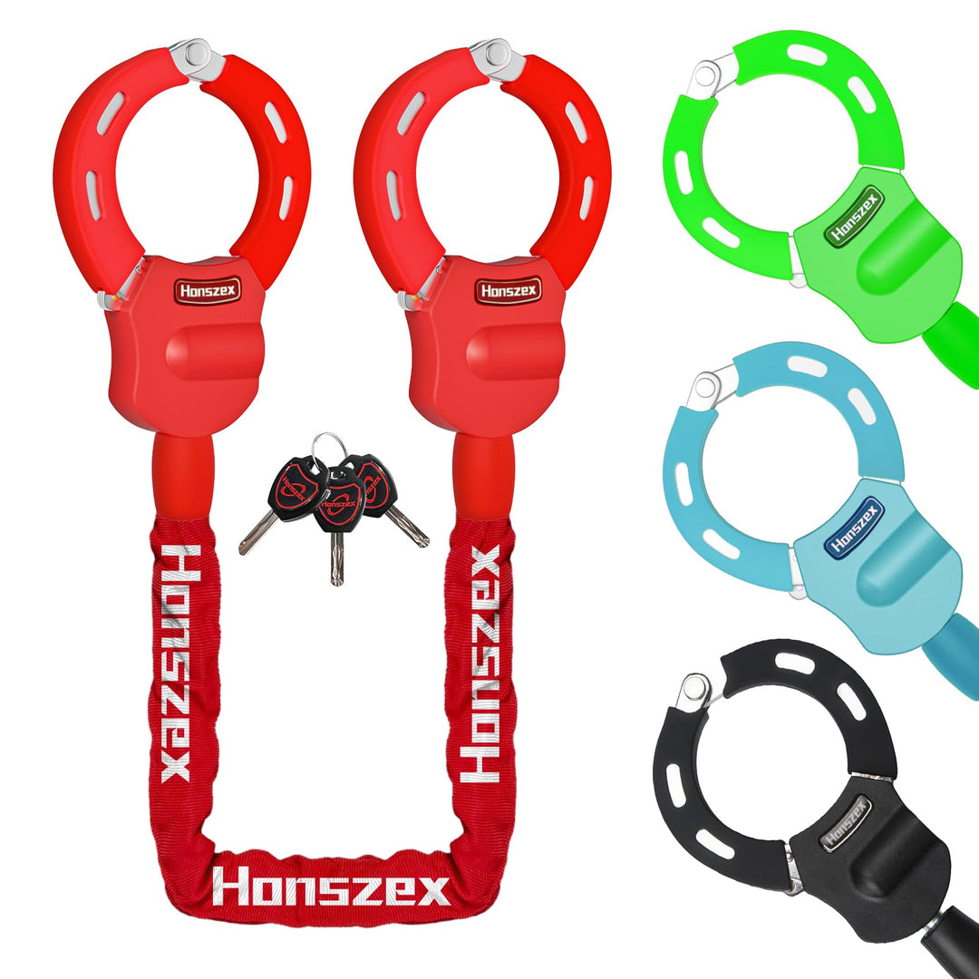 Honszex Fahrradschloss, E Scooter Schloss, Handschellenschloss mit Schlüssel, 36.22inch Farbenfroh H