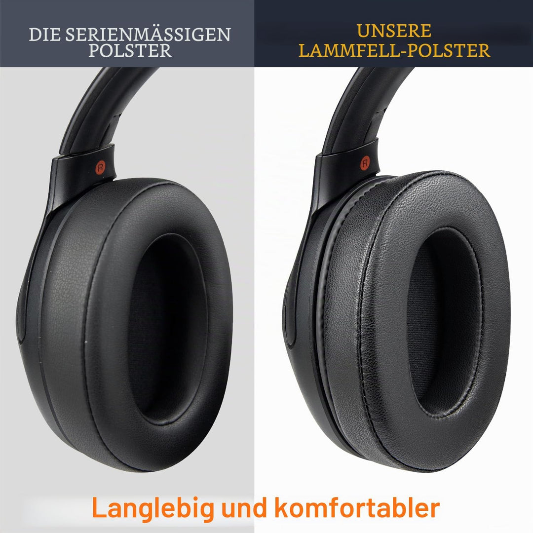 SOULWIT Lammfell Ersatz Ohrpolster für Sony WH-XB900N/WH-CH710N/WH-CH720N/WH-RF400/MDR-RF895RK Kopfh