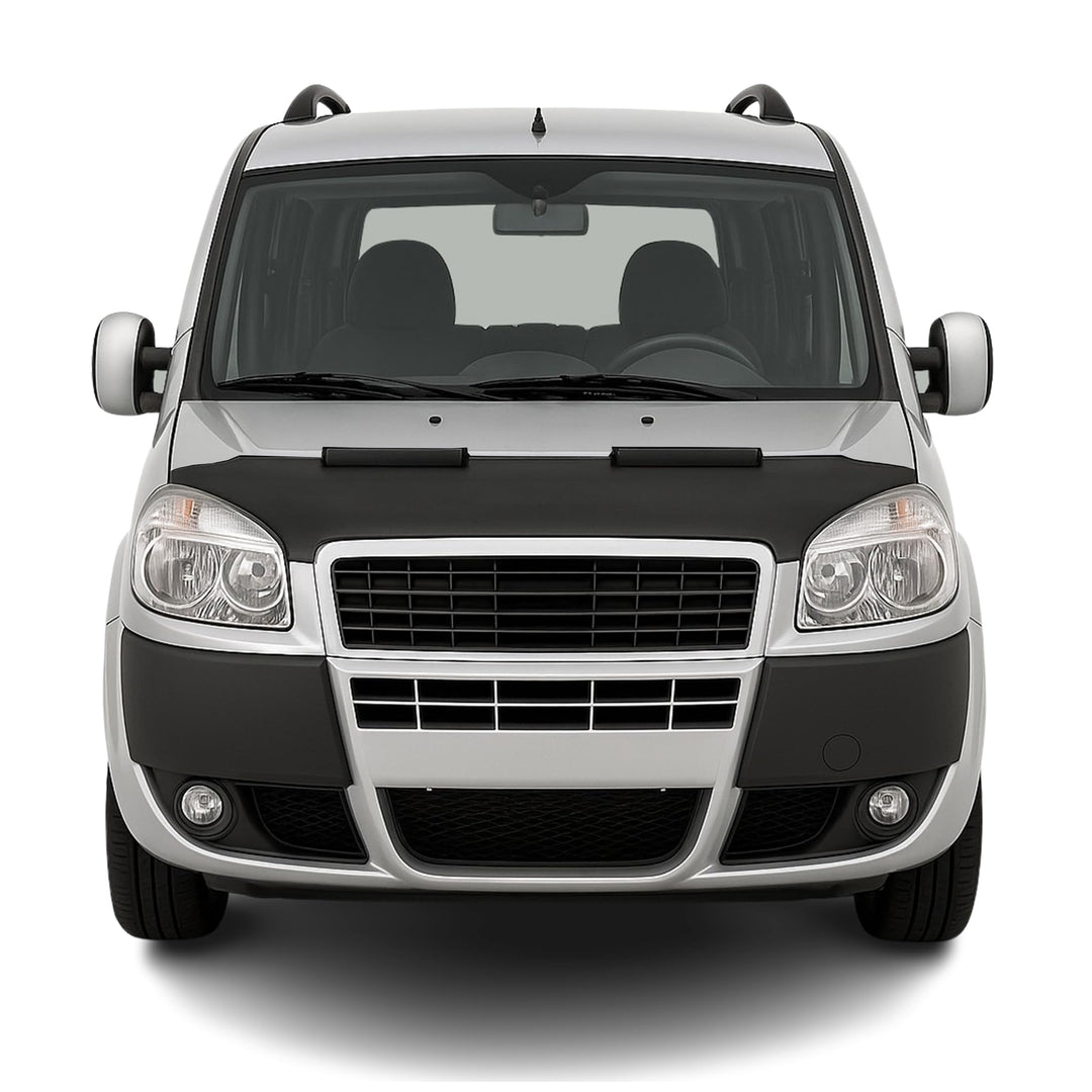 OMAC Haubenbra Steinschlagschutz Bonnet Bra kompatibel mit FIAT Doblo 2006-2010 Schwarz Halb Schwarz