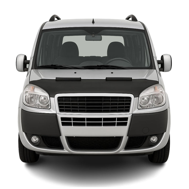 OMAC Haubenbra Steinschlagschutz Bonnet Bra kompatibel mit FIAT Doblo 2006-2010 Schwarz Halb Schwarz