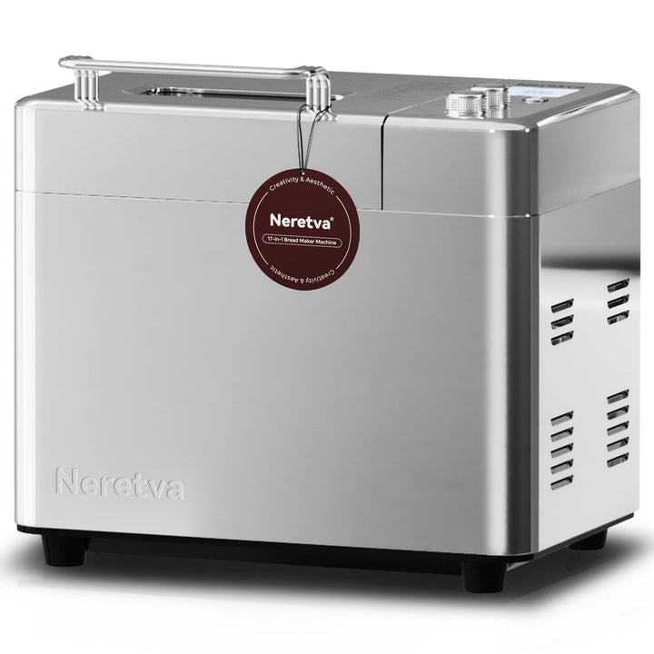 Neretva Brotbackautomat, 17 Programme&1KG Kapazität Brotbackautomaten mit Auto Nuss&Fruchtspender, A