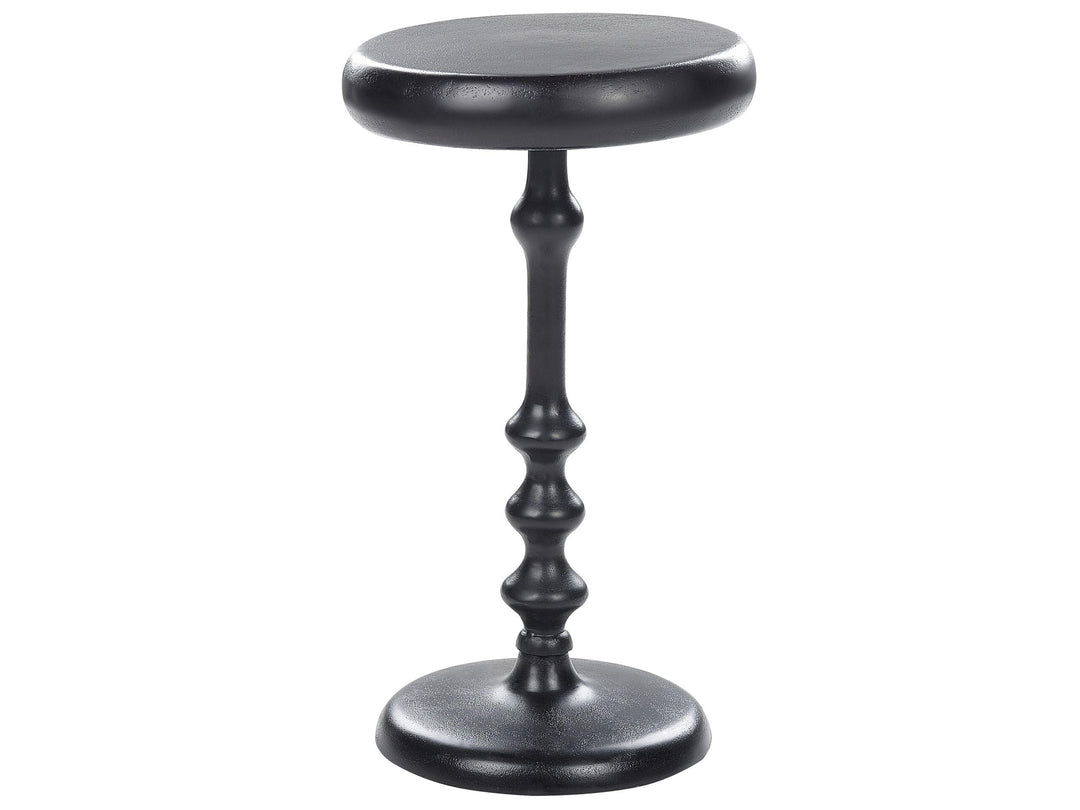 Beistelltisch Metall schwarz Anik-Optik mit Säulenfuss rund ø 30 cm Modern Atapo