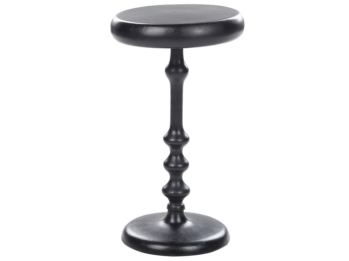 Beistelltisch Metall schwarz Anik-Optik mit Säulenfuss rund ø 30 cm Modern Atapo