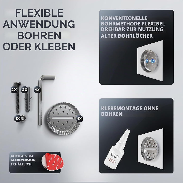 ovimar Feuchttücher Box mit Deckel Taksensand | in edlem Silber poliertem Edelstahl | zum Bohren | D