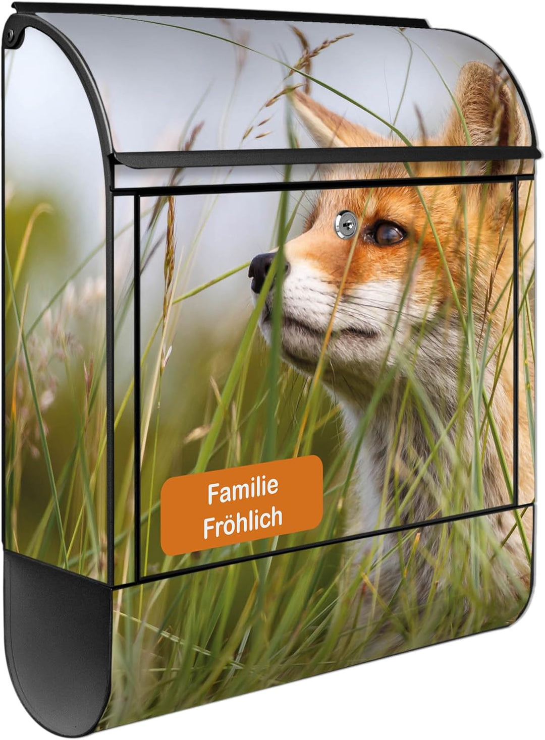 banjado® Design Briefkasten personalisiert mit Motiv Fuchs 39x47x14cm & 2 Schlüssel - Briefkasten St