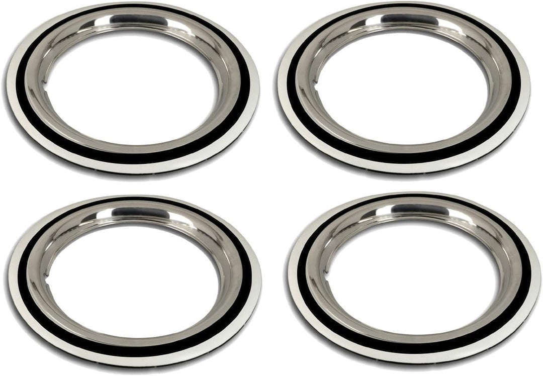 Weisswandringe (4 Stück) 14 Zoll schwarz - weiss + TÜV-Bescheinigung.