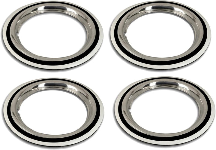 Weisswandringe (4 Stück) 14 Zoll schwarz - weiss + TÜV-Bescheinigung.