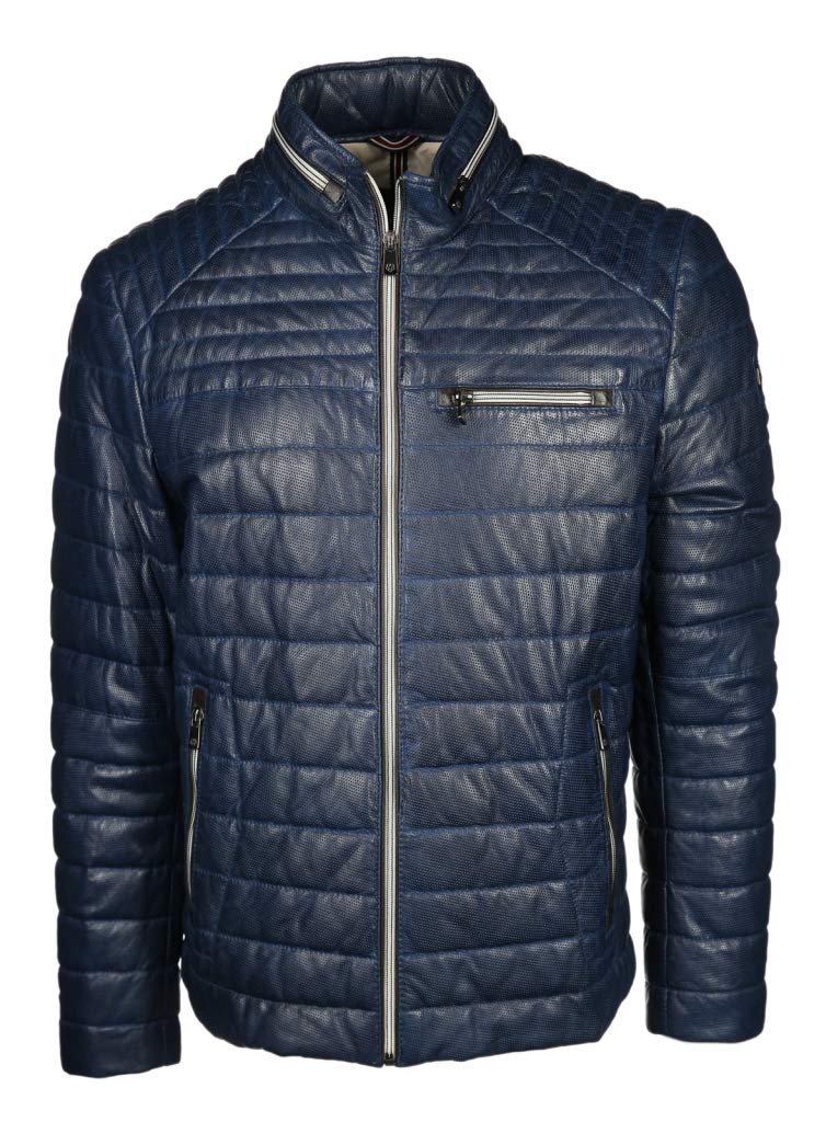 MILESTONE Herren Lederjacke Terenz 50 Blau, 50 Blau