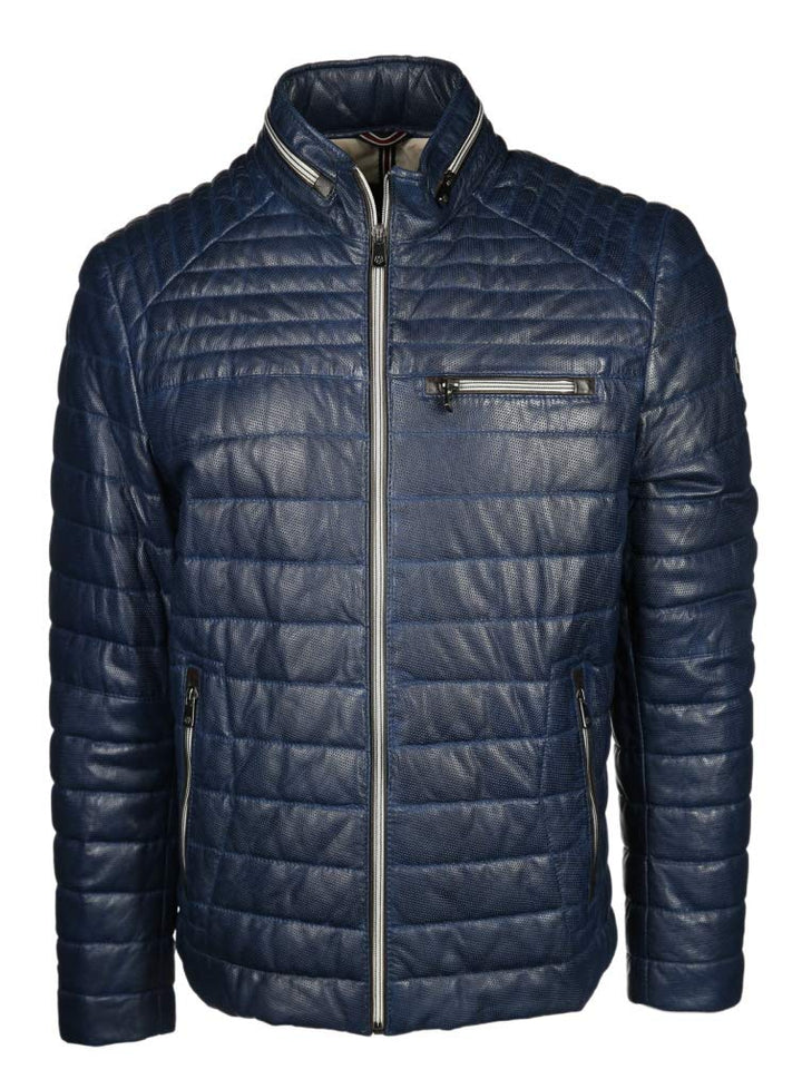 MILESTONE Herren Lederjacke Terenz 50 Blau, 50 Blau