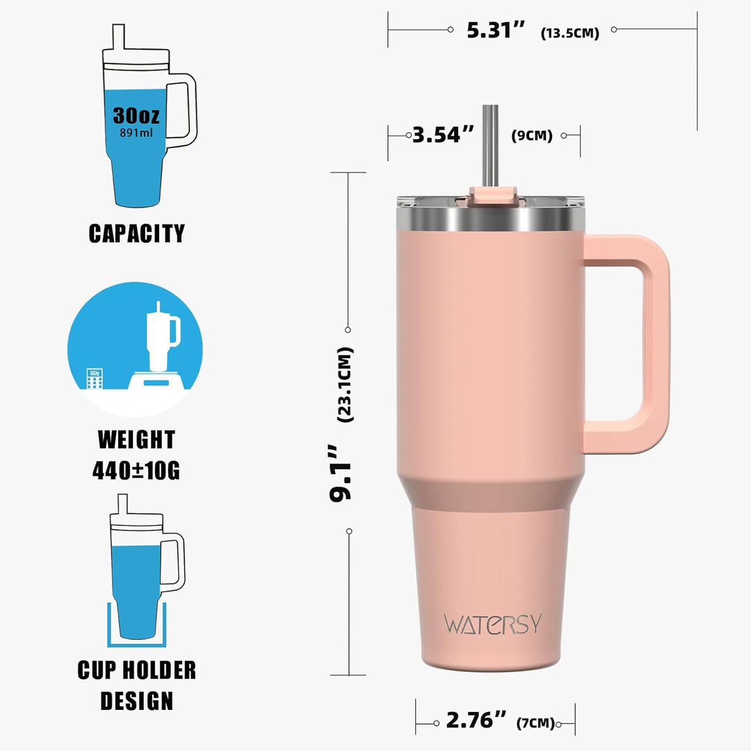WATERSY 30oz Kaffeebecher to Go Thermobecher Doppelwandiger Edelstahl Vakuum Auslaufsicher Trinkbech