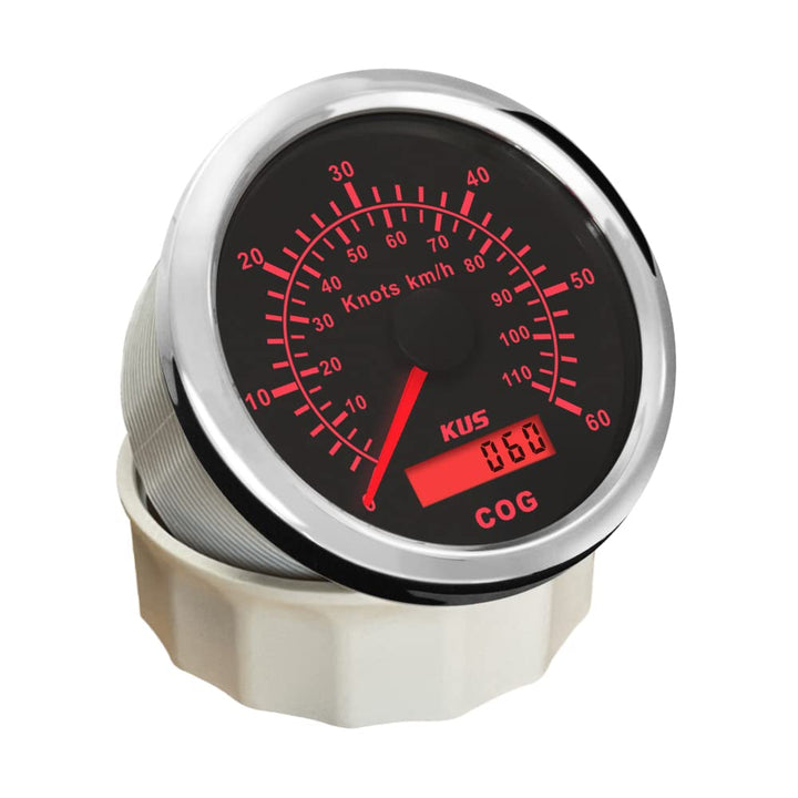 KUS GPS Tacho Kilometerzähler 60Knots 110KM/H Für Boot Yachten 85mm Mit Hintergrundbeleuchtung (Schw