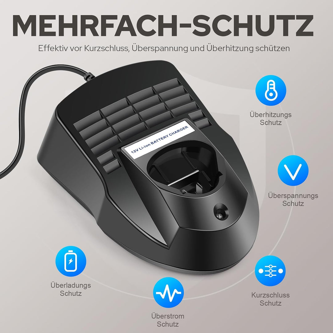 ASUNCELL 12V 1.5A Ladegerät kompatibel mit Dremel 8200, 8220, 8300 Werkzeug Akkus B812-01 B812-02 B8
