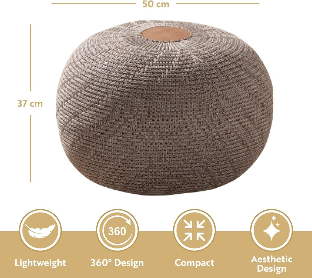ENGLISH HOME Pouf Hocker, Rund Sitzpouf, Sitzhocker, Sitzpuff, Fusshocker, Strick Puff Hocker für Wo