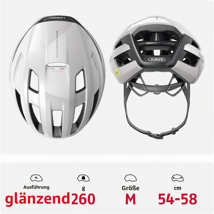 ABUS Rennradhelm PowerDome MIPS - leichter Fahrradhelm mit cleverem Belüftungssystem und Aufprallsch