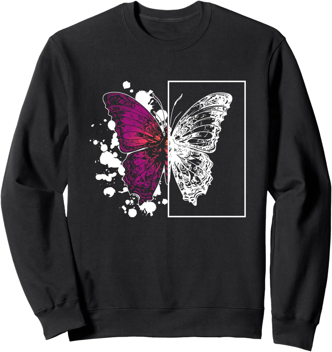 Bunte Schmetterlings-Illustration, Naturtiere Sweatshirt