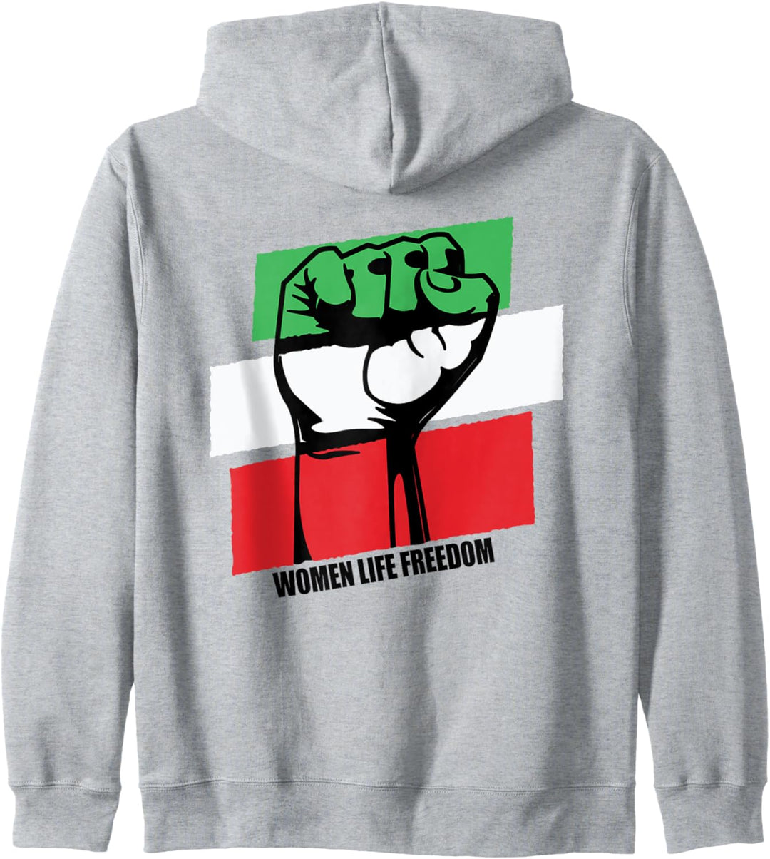 Iranische Flagge Women Life Freedom Support Retro Kapuzenjacke