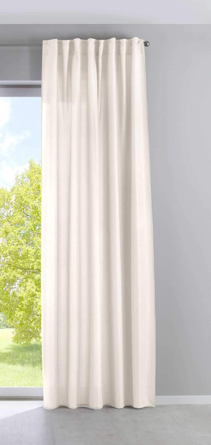 2er Set Vorhänge Verdeckte Schlaufen Cationic »JENA« HxB 250x300 cm Creme Blickdicht Leinen Optik Ga