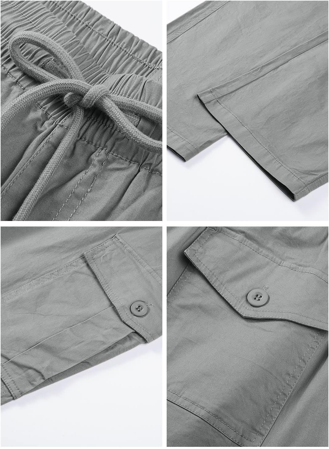 Jolicloth Cargohose Herren Baumwolle Outdoorhose Lange Baggy Hose Casual Freizeithose Pants M Hell G
