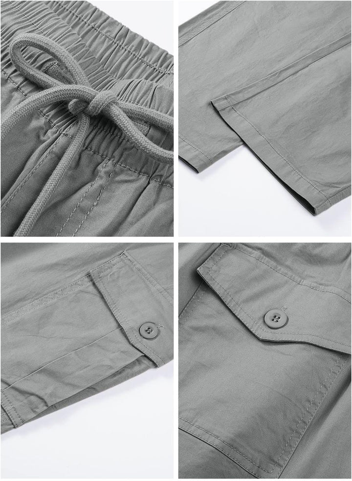 Jolicloth Cargohose Herren Baumwolle Outdoorhose Lange Baggy Hose Casual Freizeithose Pants M Hell G