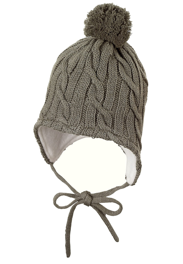 Sterntaler Mütze mit Bommel, Strickmütze mit Bommel Dunkelgrün 41, Dunkelgrün 41