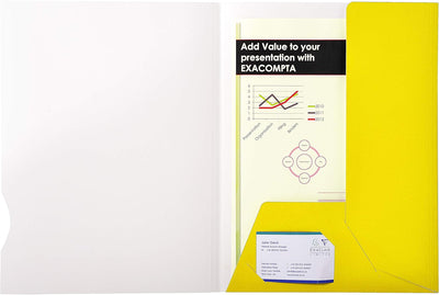Exacompta 635015E Präsentationsmappe (aus festem Karton (250g), 2 Klappe, Einkerbung für Visitenkart