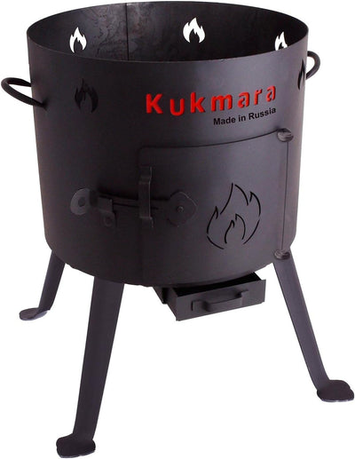 SET Utschak 36 cm + 8 Liter Kasan Kazan aus Gusseisen mit Pfannen-Deckel und Schaumlöffel Feldküche