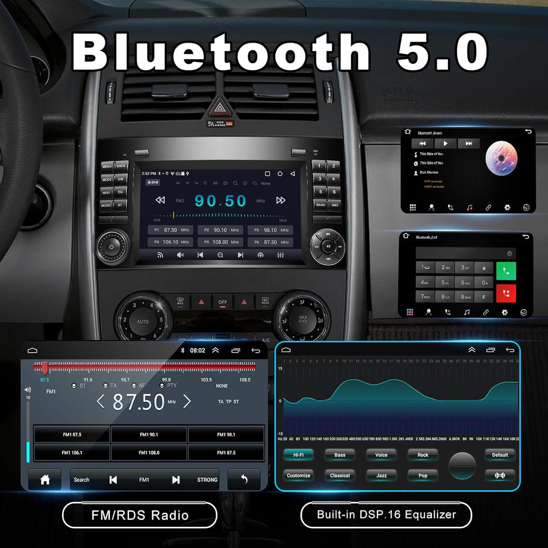 Autoradio für Mercedes-Benz Classe A W169/B W245/Viano Vito W639 mit Android Auto und Wireless CarPl