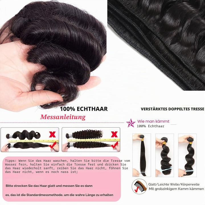 Huarisi Loose Wave Bundles Human Hair Bundles 10A Grade 100% Unprocessed Brazilian Virgin Hair Loose