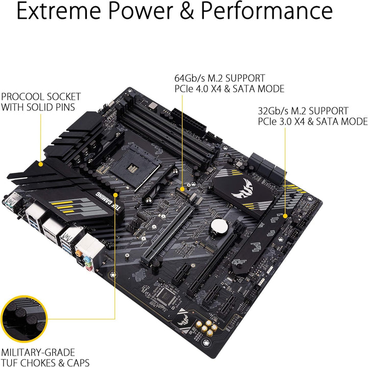 ASUS TUF Gaming B550-Plus Mainboard Sockel AM4 (ATX, Ryzen, PCIe 4.0, 2x M.2, 2Gbit/s Ethernet, SATA