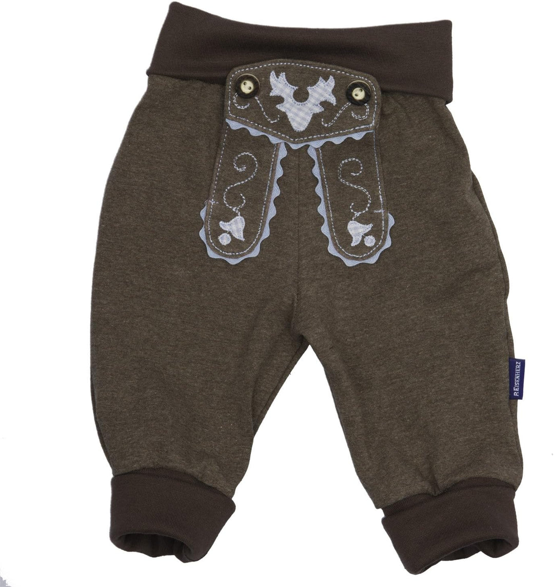 Trachten Set für Lausbuben in Grösse 74, bestehend aus Baby Body mit kurzem Arm und Applikation Hose