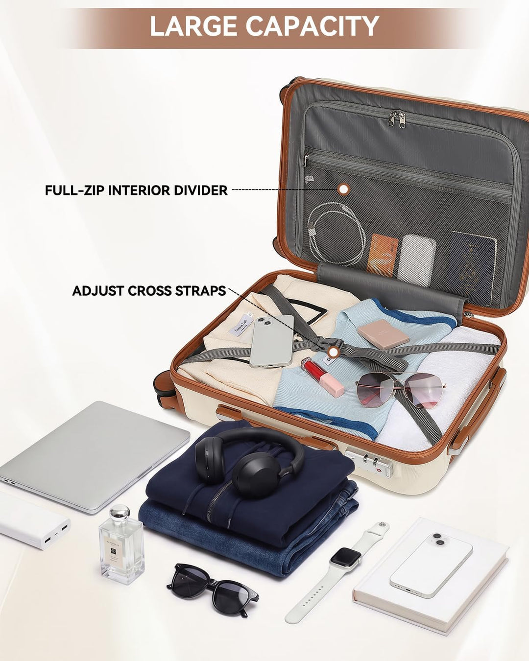 Sea choice Hardschalen Trolley Koffer Set 5tlg. Zwillingsrollen Reisekoffer Enthält 1 Reisetasche un