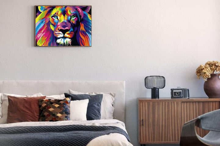 KOMKING Malen nach Zahlen für Kinder und Erwachsene mit Rahmen, DIY Acryl Malen nach Zahlen Leinwand