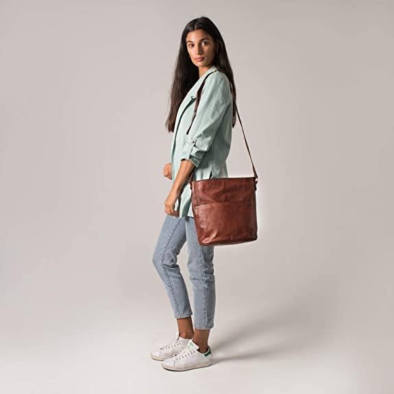 Leabags Leder Handtasche Damen I Premium Echtleder Umhängetasche I Damen Schultertasche I Damentasch