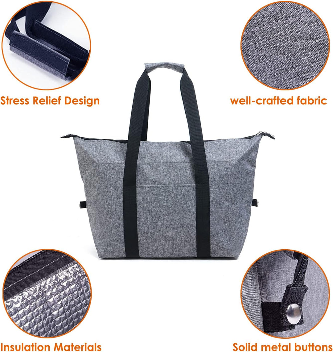 20L Grosse Kühltasche, Picknicktasche, Thermotasche, faltbar, isolierte Lebensmitteltaschen, grosse