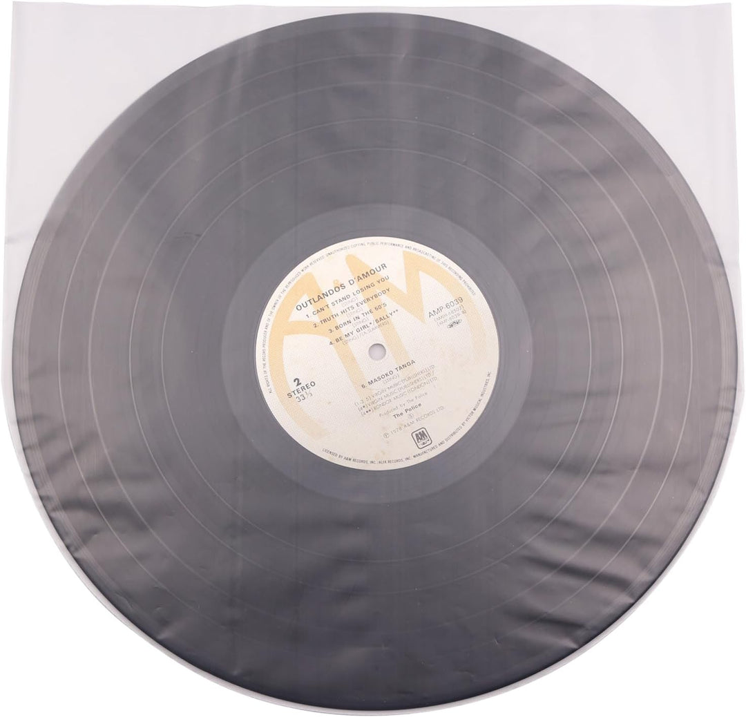 LP Innenhüllen aus Vinyl, transparent, antistatisch, Kunststoff, runde Unterseite, 30,5 cm, 50 Stück