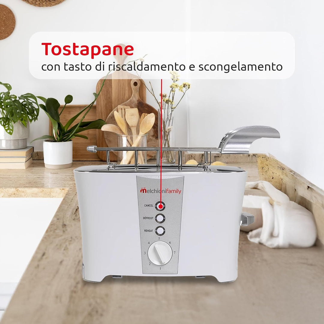 Melchioni 118310008 Toaster mit Toastzange TOSTO, elektrischer Sandwichtoaster, automatischer Auswur