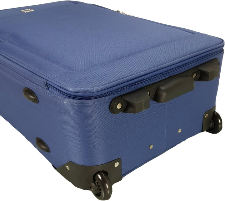 Stoffkoffer Trolley Reisekoffer Inline Rollen (Handgepäck-Mittel-Gross-Sehr Gross) (Blau, Sehr gross