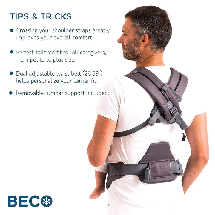 Beco 8 Babytrage Neugeborene ab Geburt bis Kleinkind - Cool Hybrid Baby Trage mit verstellbarem Sitz