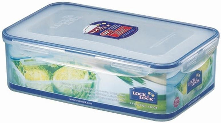Lock & Lock Frischhaltedose, Vorratsbox, 3,6 Liter, rechteckig, mit Serviereinsatz, transparent, 6 S