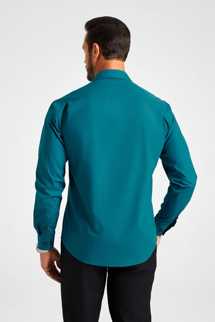 HISDERN Herren Hemd Regular Fit Formale Freizeithemden Herrenhemden Langarm Männer Hemd Klassisches