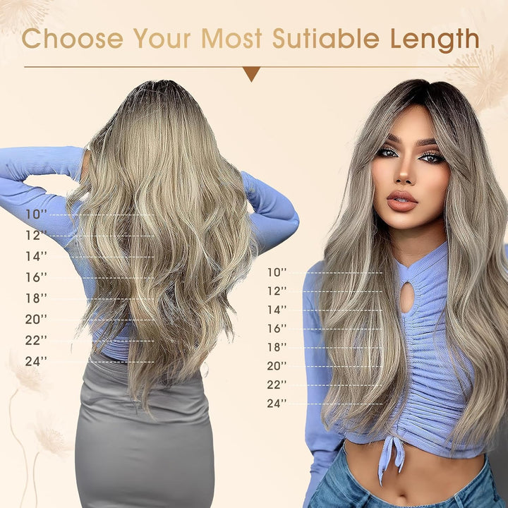 Rich Choices Tape Extensions Echthaar 35cm 20 Stück #4/27 Balayage Blond Echthaar Haarverlängerung I