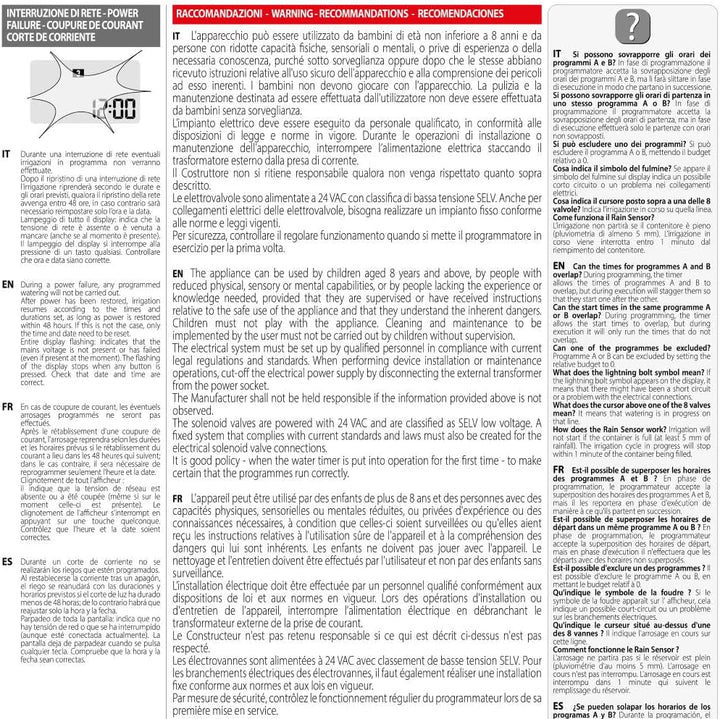 Claber Aqua-Home 4-6-8, Bewässerungscomputer für 8 Bewässerungskreise Einzelbett, Einzelbett