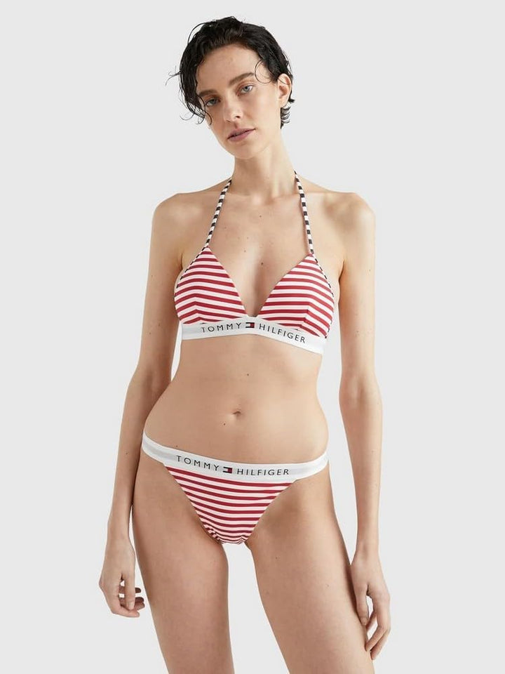 Tommy Hilfiger Damen Wb Cheeky Bikini Print Uw0uw04561 Bikini-Bademode L Rot (Th Original Stripe / P
