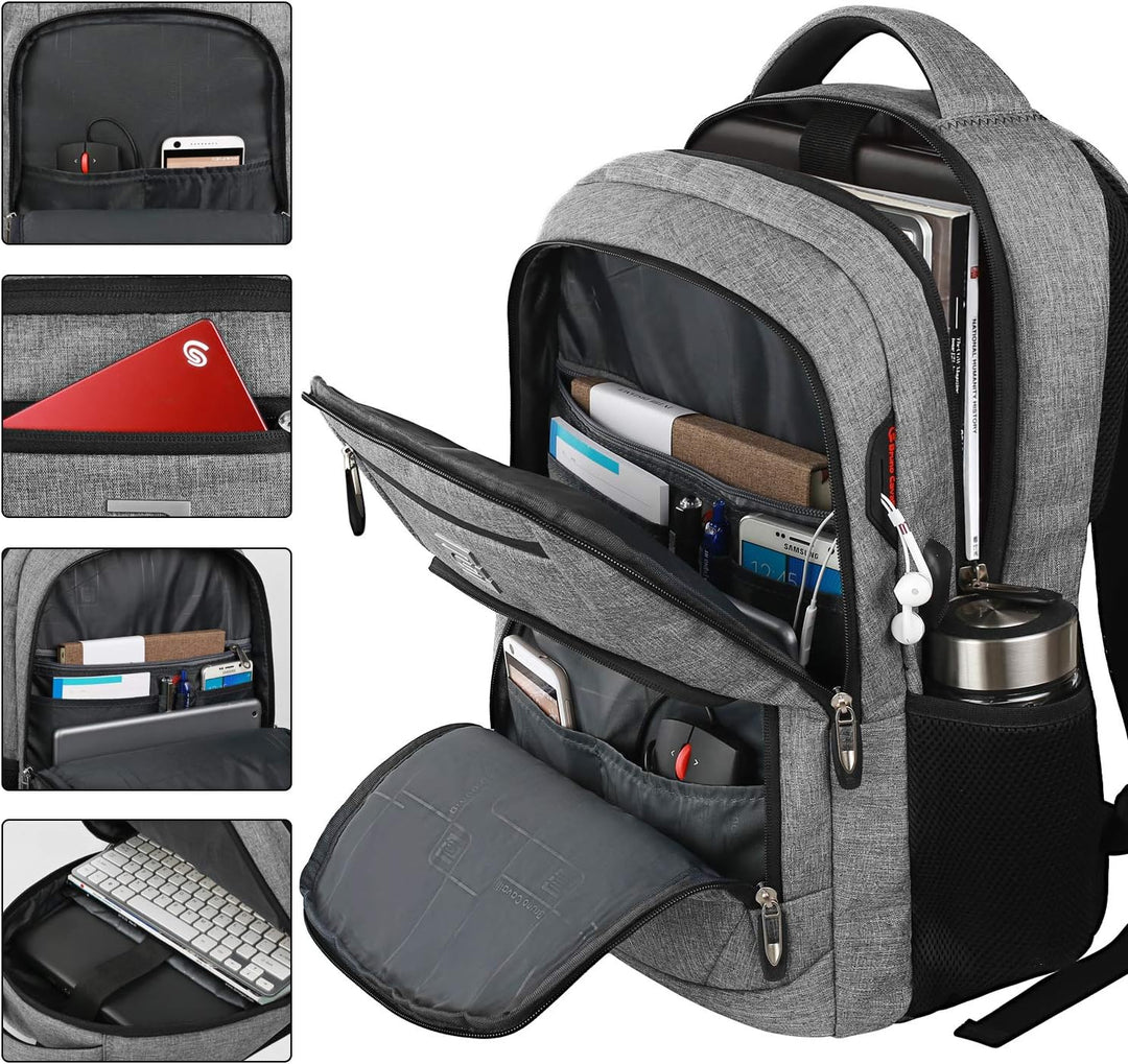marcello Rucksack Herren, Laptop Rucksäcke mit USB-Ladeanschluss für Arbeit Schule Uni Schulrucksack