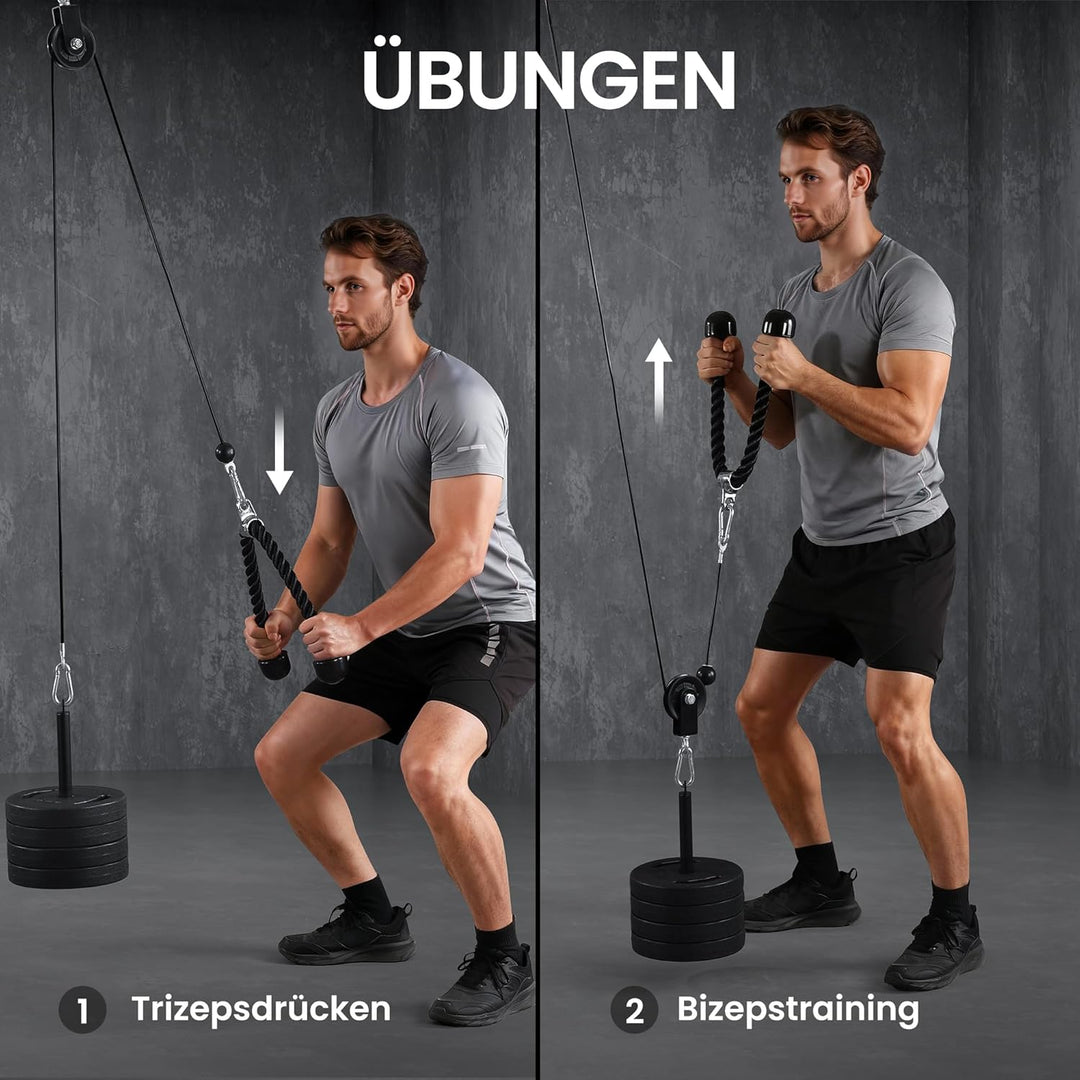 Ultrasport Latzugturm, Robustes Seilzugsystem mit leisen Umlenkrollen, Latzugstation für zu Hause, i