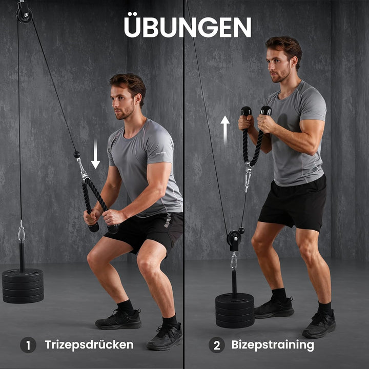 Ultrasport Latzugturm, Robustes Seilzugsystem mit leisen Umlenkrollen, Latzugstation für zu Hause, i