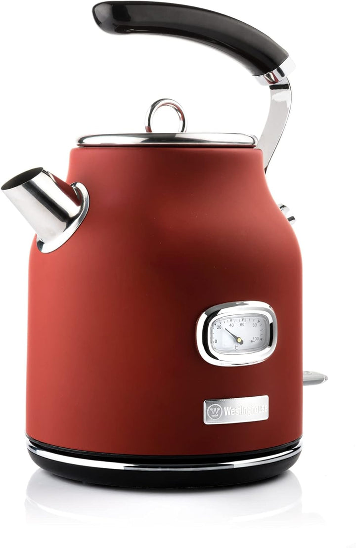 WESTINGHOUSE WES22 Retro Frühstück-Set Rot Frühstücksset, Metall Frühstück-Set mit 2-Scheiben Toaste