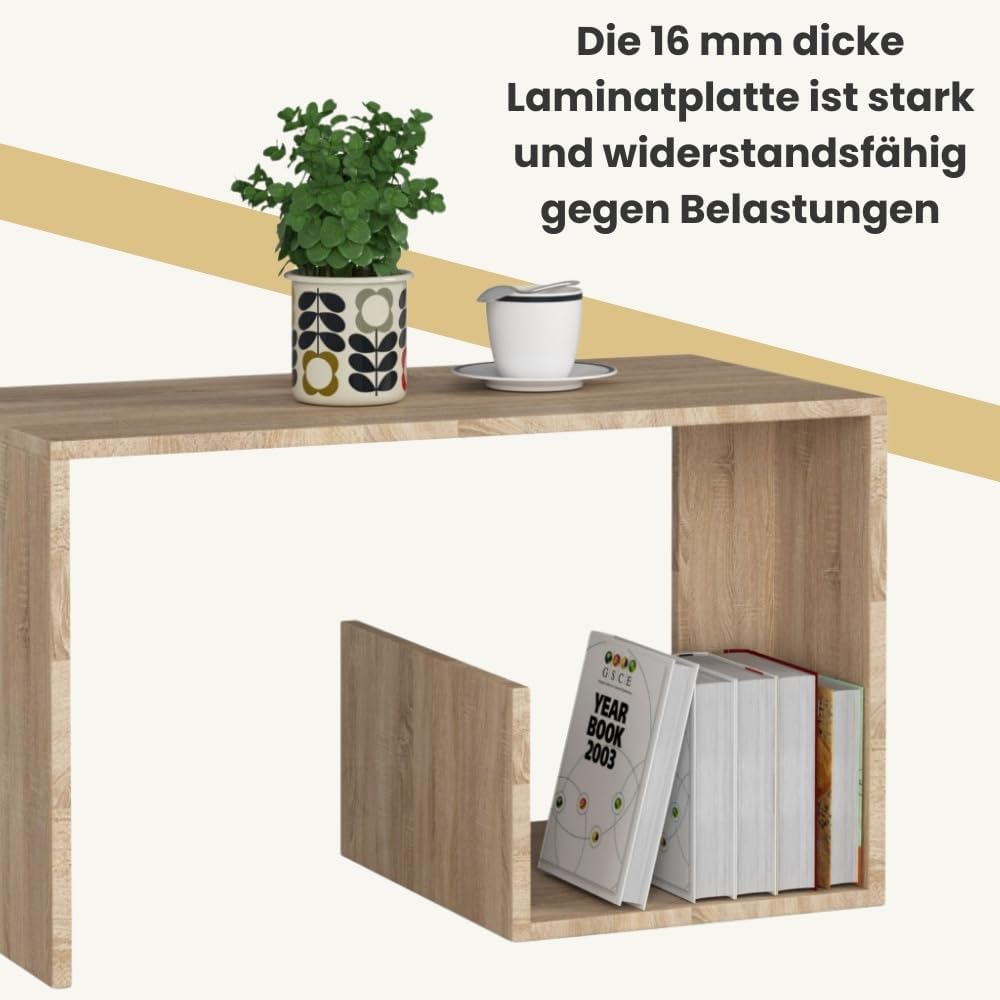 AKORD Couchtisch Holz | Paul 80x45x40 cm| Schrank für Wohnzimmer | Schlafzimmer Schrank | Minimalist